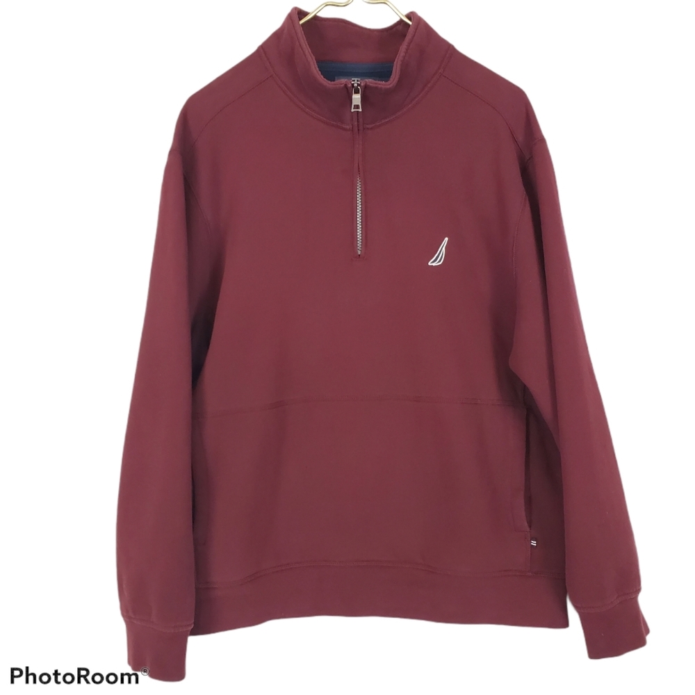 NAUTICA Zippered Crewneck Pull Over Sweater